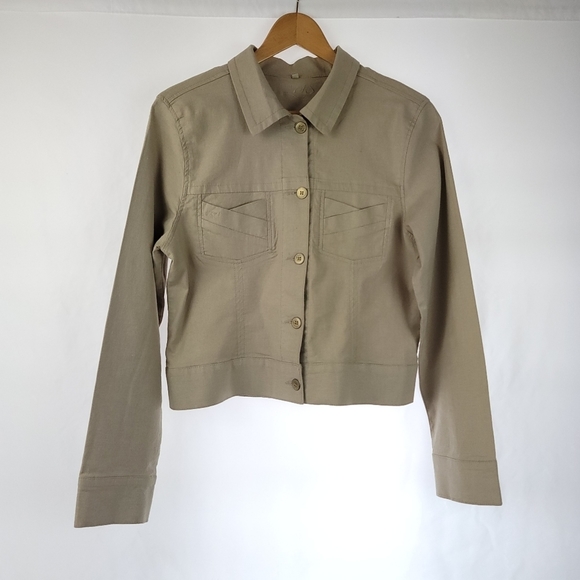 J. Mclaughlin Linen Button Up Shirt Jacket Sz M - Picture 1 of 13